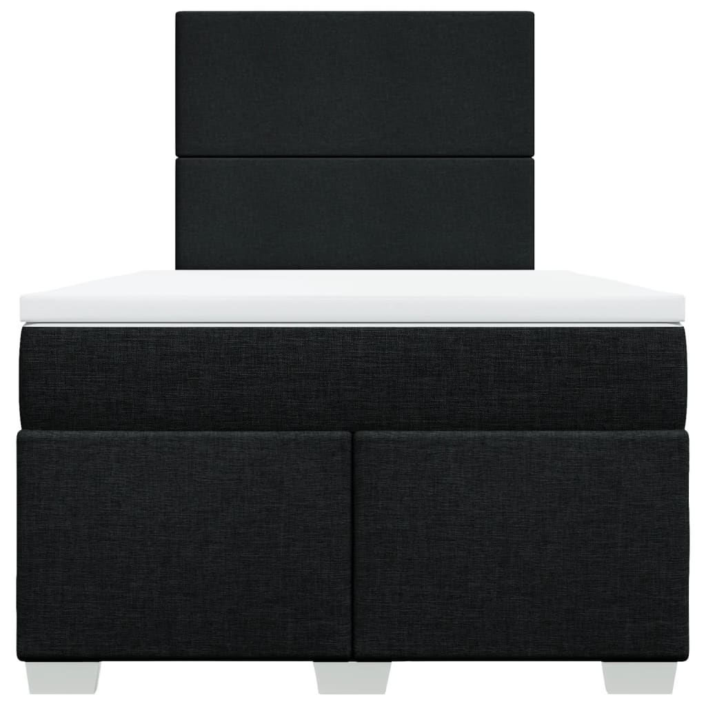 vidaXL Κρεβάτι Boxspring με Στρώμα Μαύρο 120x200 εκ. Υφασμάτινο