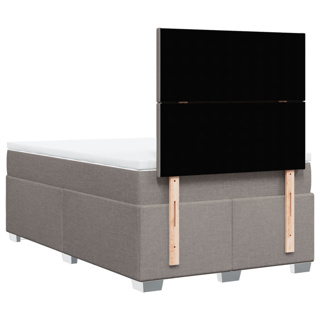 vidaXL Κρεβάτι Boxspring με Στρώμα Taupe 120x200 εκ. Υφασμάτινο