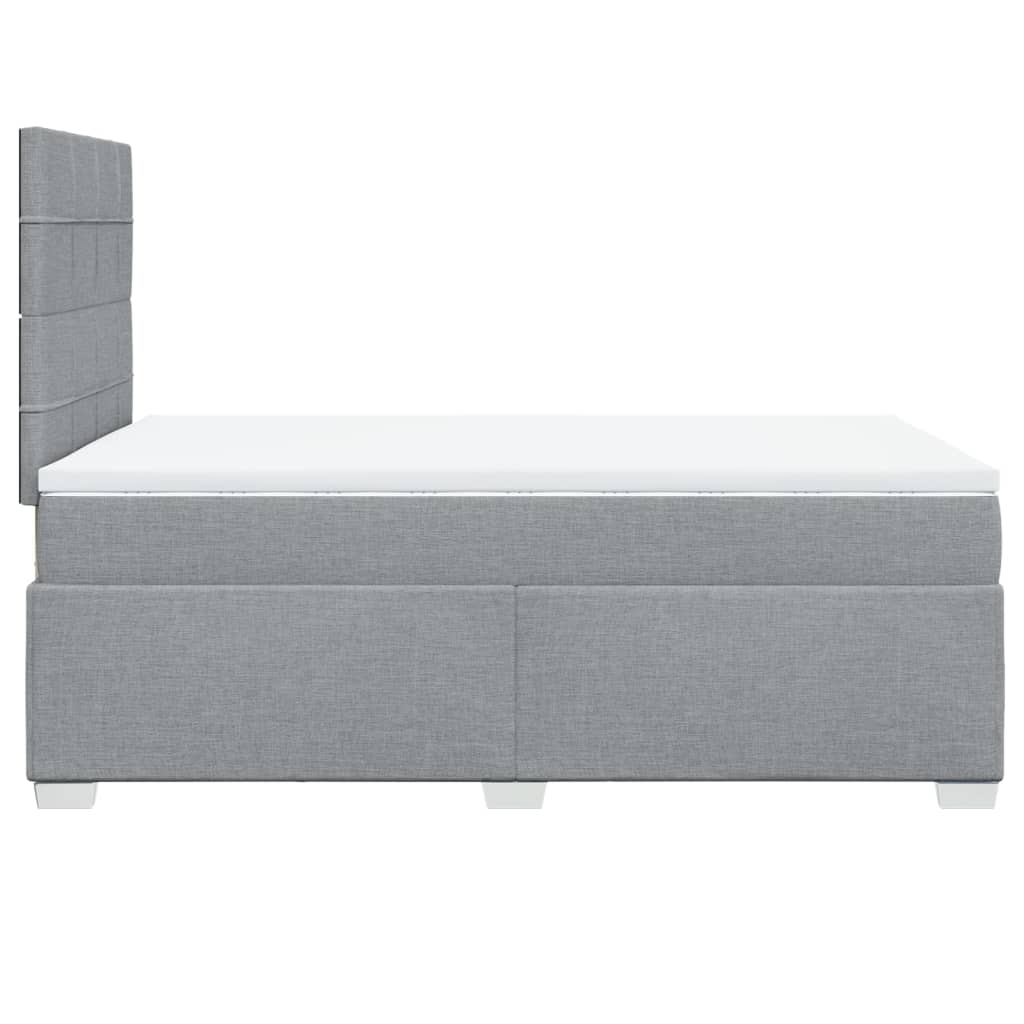 vidaXL Κρεβάτι Boxspring με Στρώμα Ανοιχτό Γκρι 120x200 εκ. Υφασμάτινο