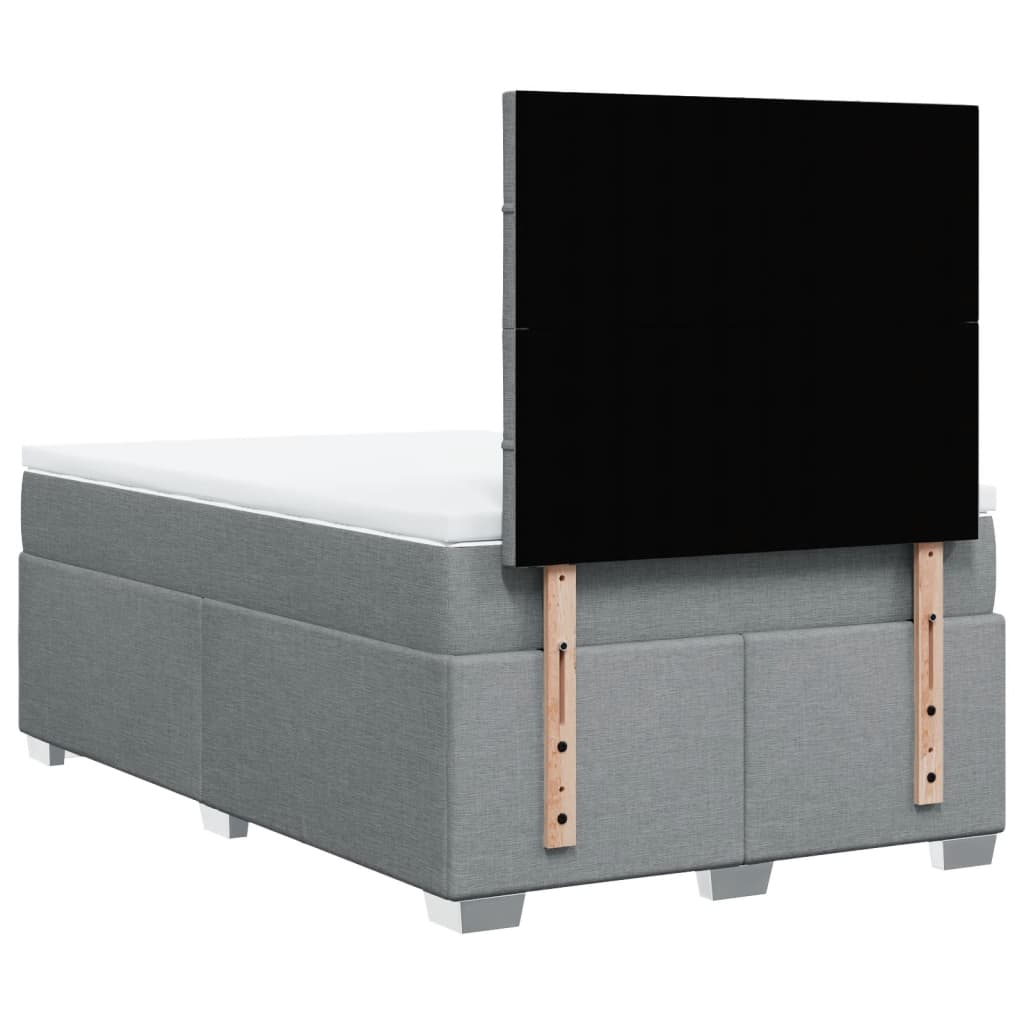 vidaXL Κρεβάτι Boxspring με Στρώμα Ανοιχτό Γκρι 120x200 εκ. Υφασμάτινο