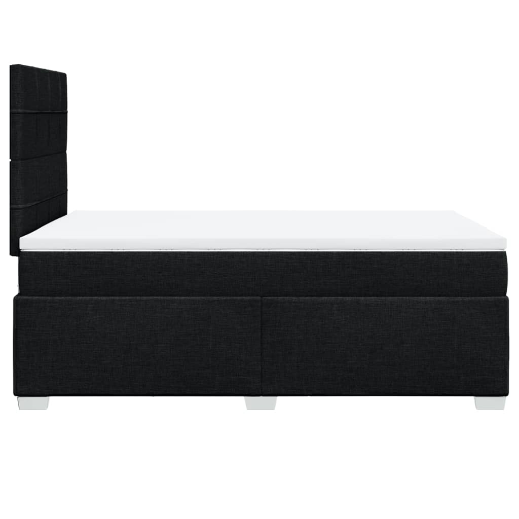 vidaXL Κρεβάτι Boxspring με Στρώμα Μαύρο 120x200 εκ. Υφασμάτινο