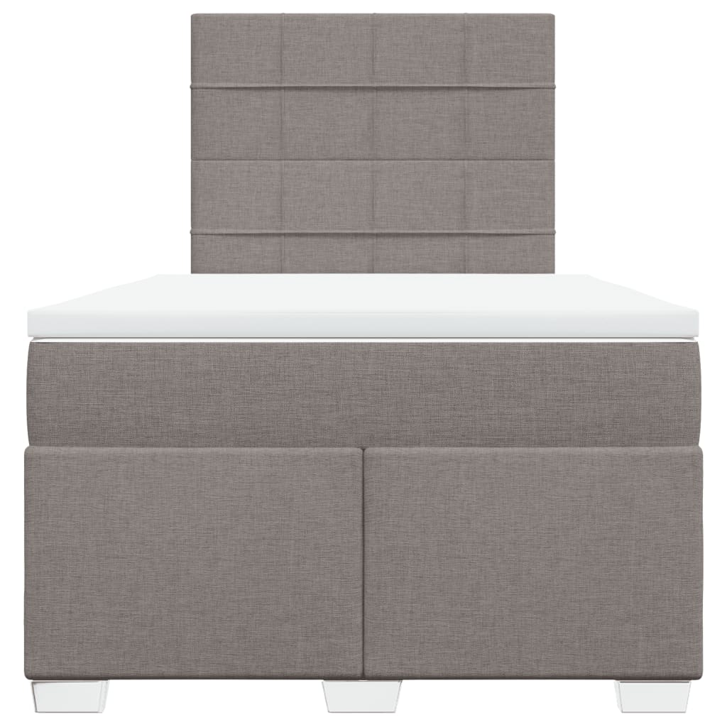vidaXL Κρεβάτι Boxspring με Στρώμα Taupe 120x200 εκ. Υφασμάτινο