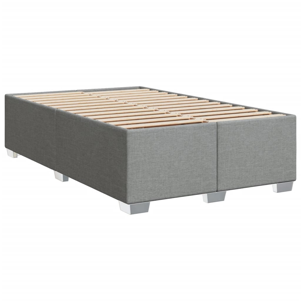 vidaXL Κρεβάτι Boxspring με Στρώμα Ανοιχτό Γκρι 120x200 εκ. Υφασμάτινο
