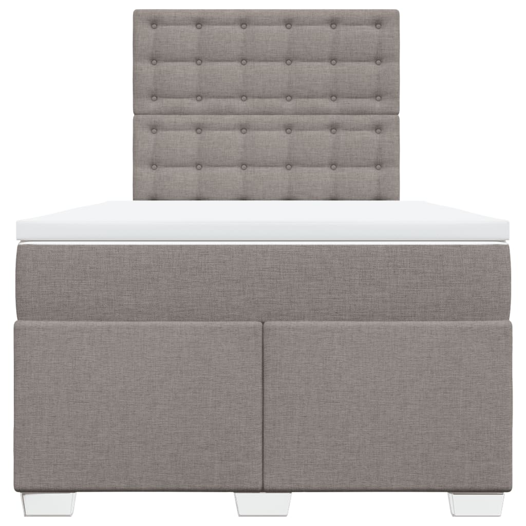 vidaXL Κρεβάτι Boxspring με Στρώμα Taupe 120x200 εκ. Υφασμάτινο