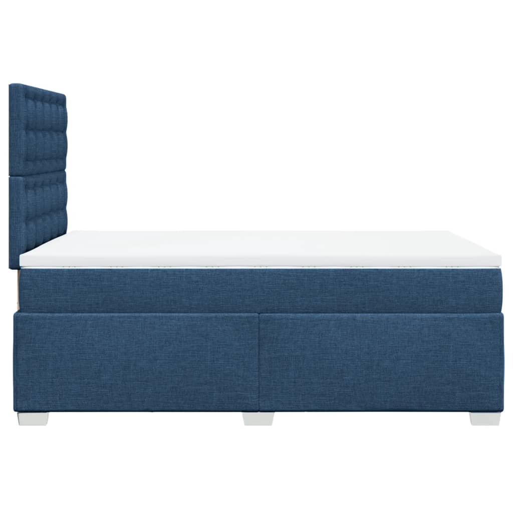 vidaXL Κρεβάτι Boxspring με Στρώμα Μπλε 120x200 εκ. Υφασμάτινο