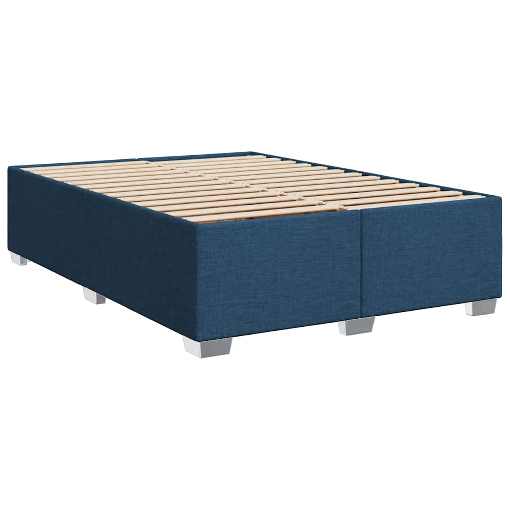 vidaXL Κρεβάτι Boxspring με Στρώμα Μπλε 140x190 εκ. Υφασμάτινο