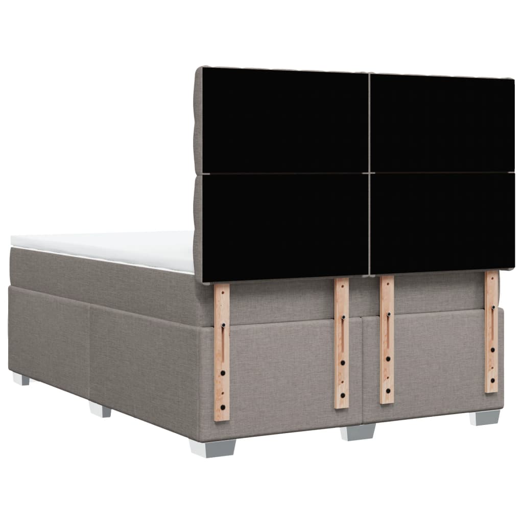 vidaXL Κρεβάτι Boxspring με Στρώμα Taupe 140x190 εκ. Υφασμάτινο