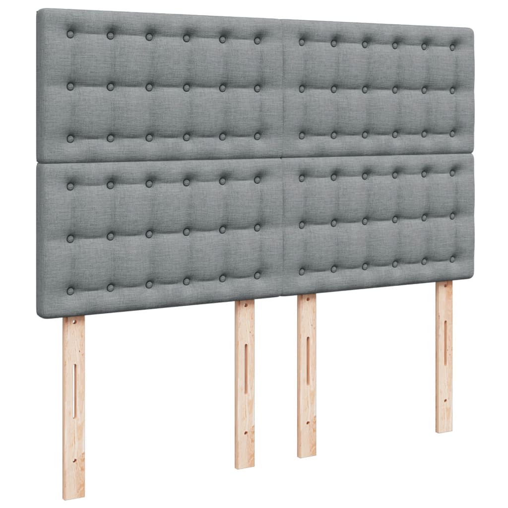 vidaXL Κρεβάτι Boxspring με Στρώμα Ανοιχτό Γκρι 140x190 εκ. Υφασμάτινο