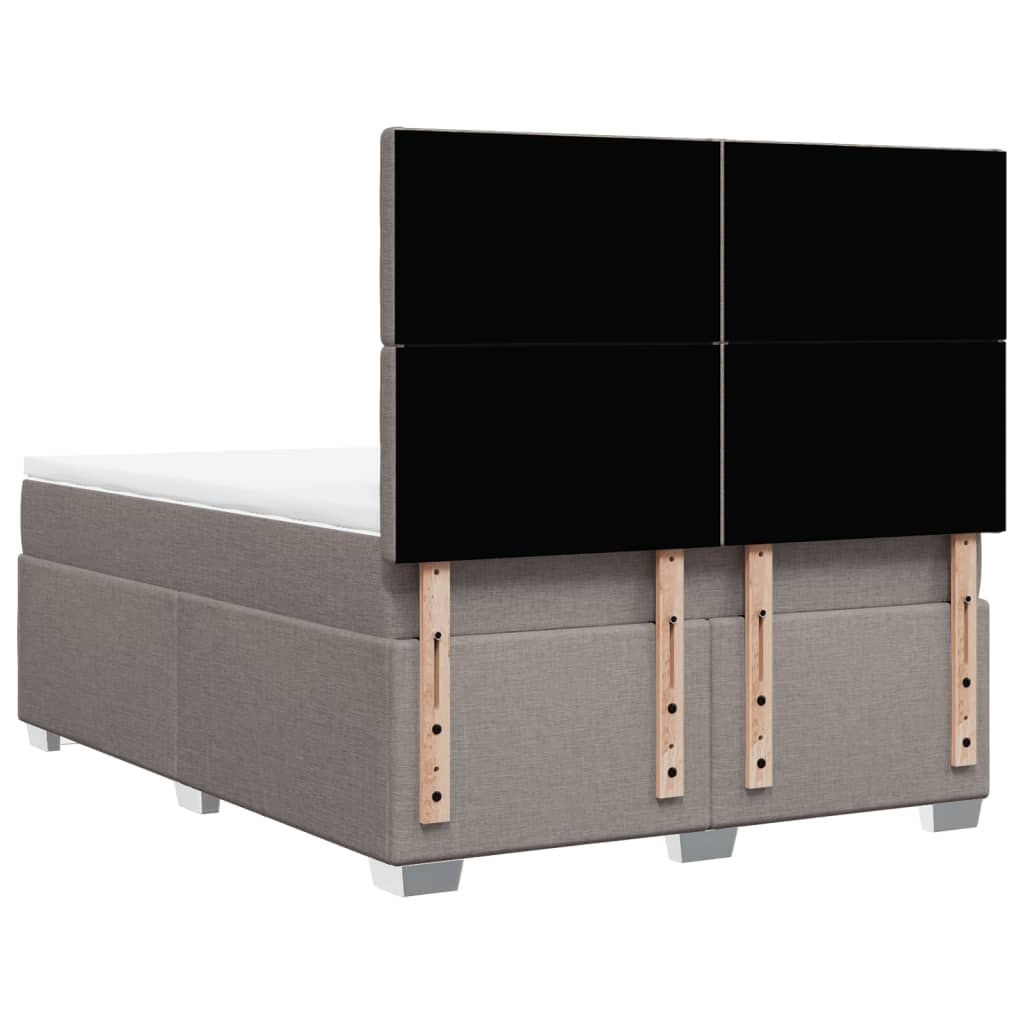 vidaXL Κρεβάτι Boxspring με Στρώμα Taupe 140x190 εκ. Υφασμάτινο