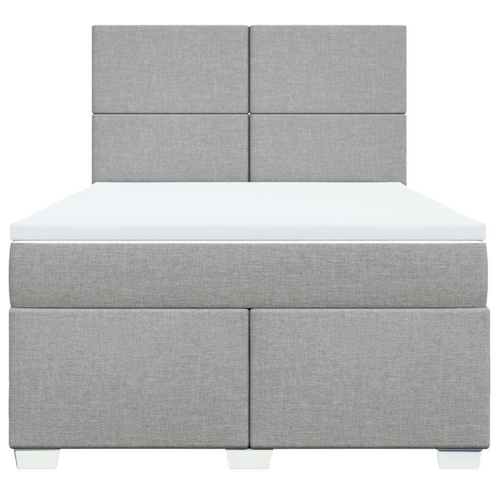 vidaXL Κρεβάτι Boxspring με Στρώμα Ανοιχτό Γκρι 140x200 εκ. Υφασμάτινο