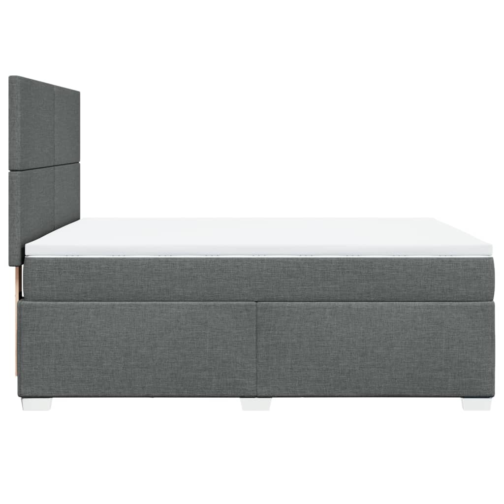 vidaXL Κρεβάτι Boxspring με Στρώμα Σκούρο Γκρι 140x200 εκ Υφασμάτινο