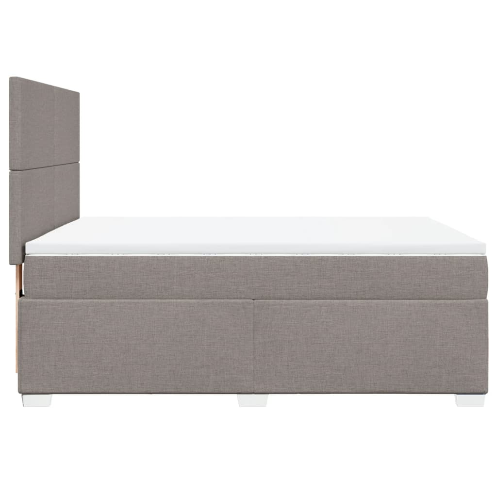 vidaXL Κρεβάτι Boxspring με Στρώμα Taupe 140x200 εκ. Υφασμάτινο