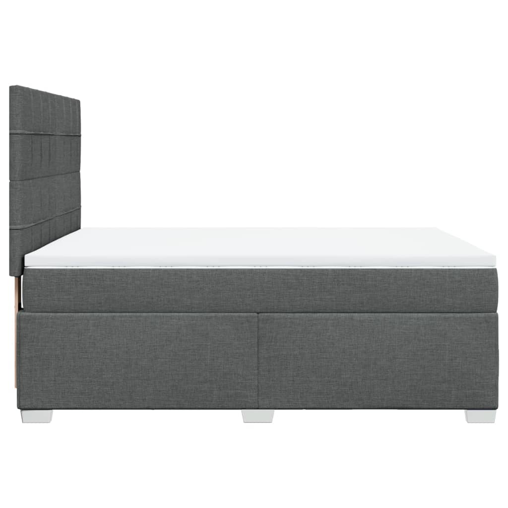 vidaXL Κρεβάτι Boxspring με Στρώμα Σκούρο Γκρι 140x200 εκ Υφασμάτινο