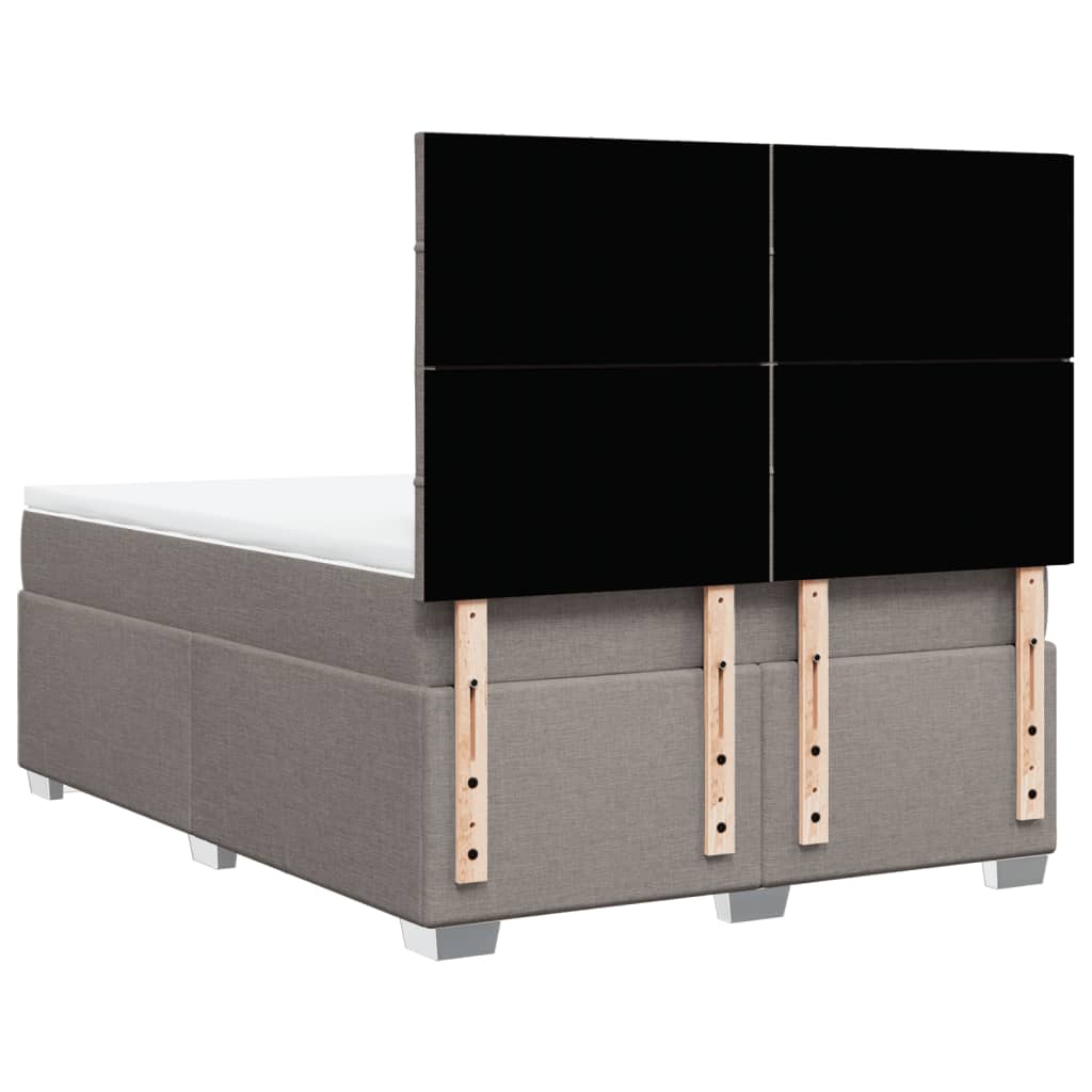 vidaXL Κρεβάτι Boxspring με Στρώμα Taupe 140x200 εκ. Υφασμάτινο