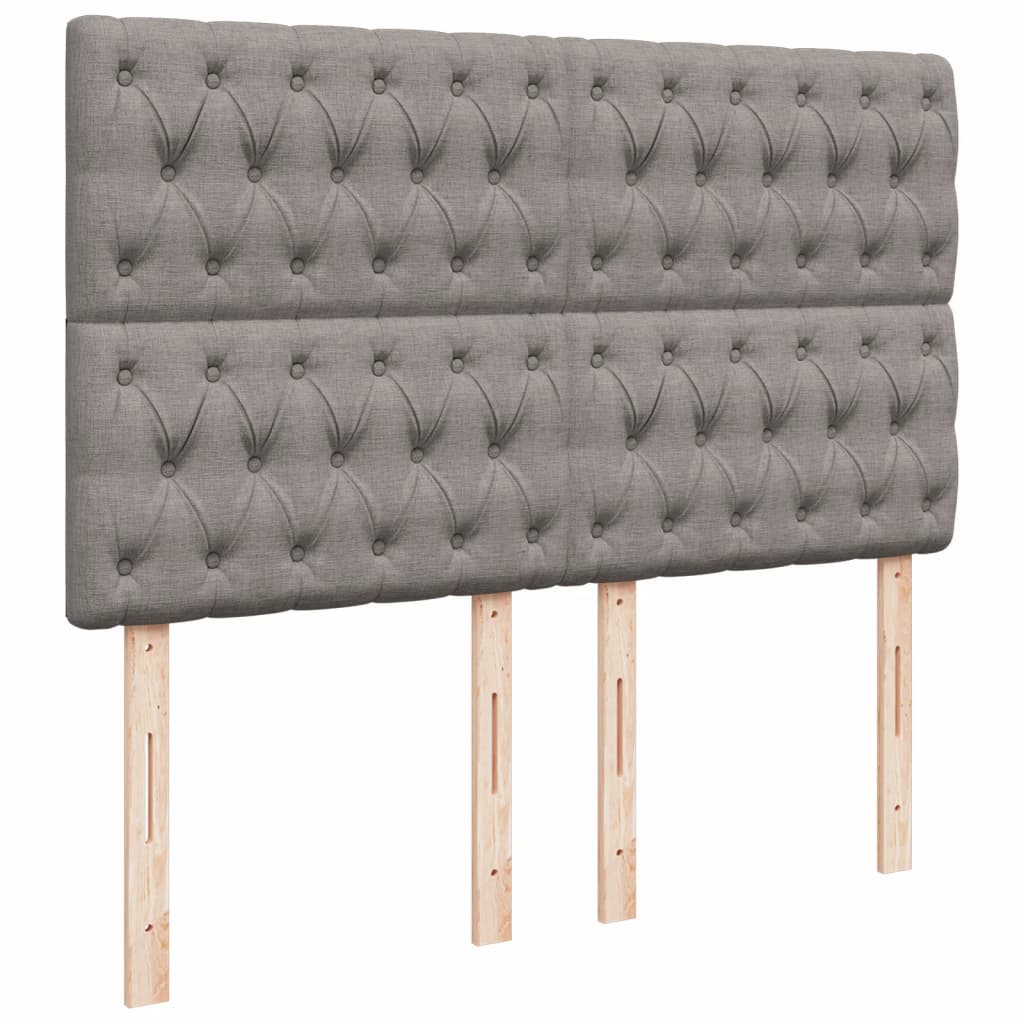 vidaXL Κρεβάτι Boxspring με Στρώμα Taupe 140x200 εκ. Υφασμάτινο