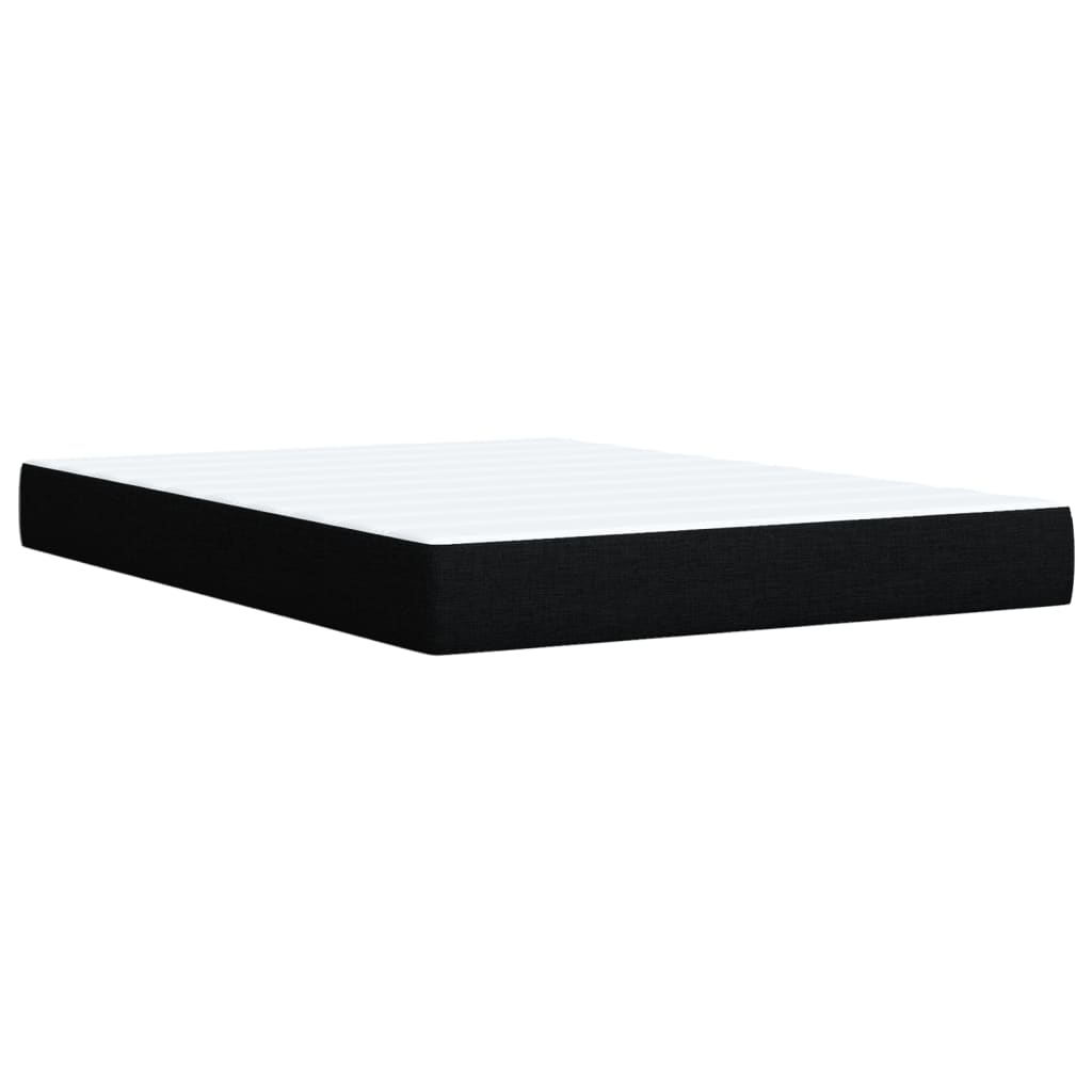 vidaXL Κρεβάτι Boxspring με Στρώμα Μαύρο 140x200 εκ. Υφασμάτινο