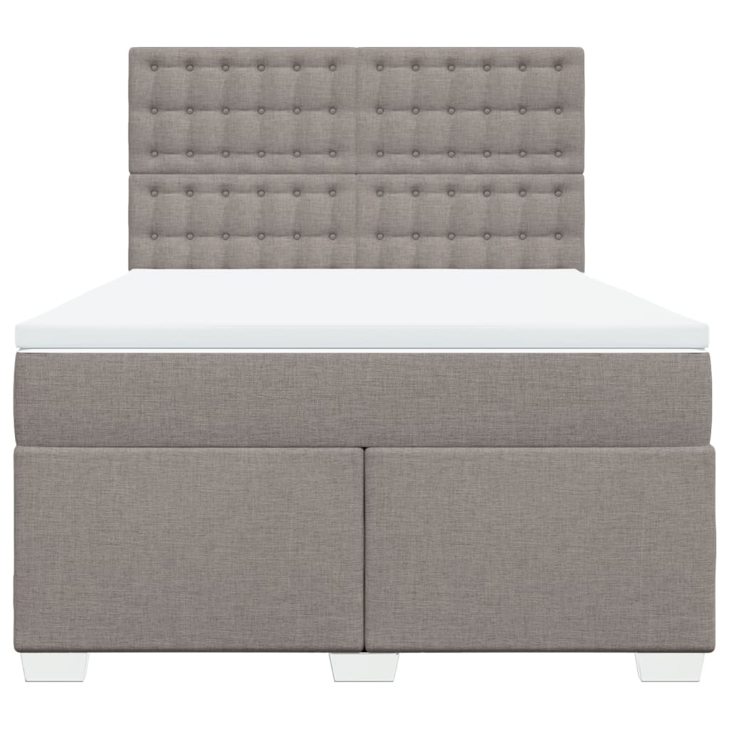 vidaXL Κρεβάτι Boxspring με Στρώμα Taupe 140x200 εκ. Υφασμάτινο