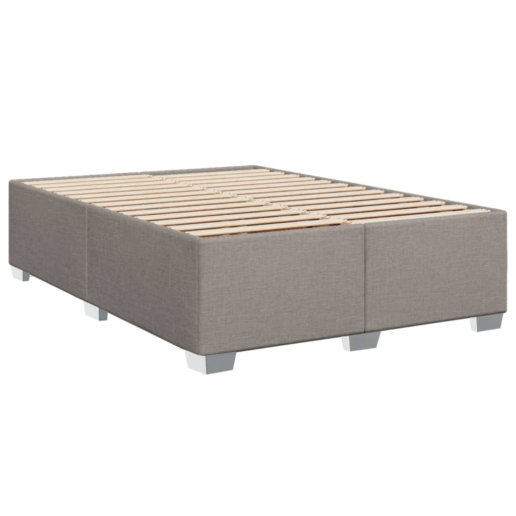 vidaXL Κρεβάτι Boxspring με Στρώμα Taupe 140x200 εκ. Υφασμάτινο
