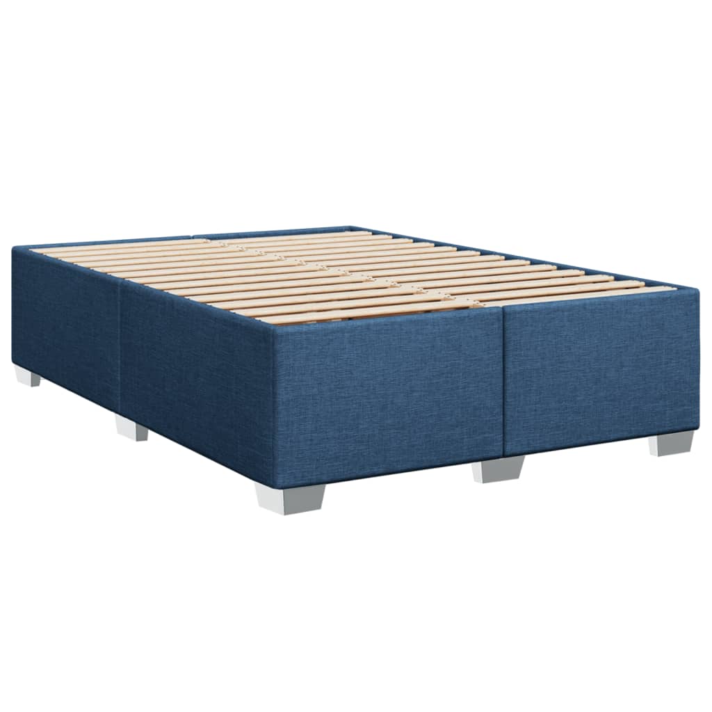 vidaXL Κρεβάτι Boxspring με Στρώμα Μπλε 140x200 εκ. Υφασμάτινο