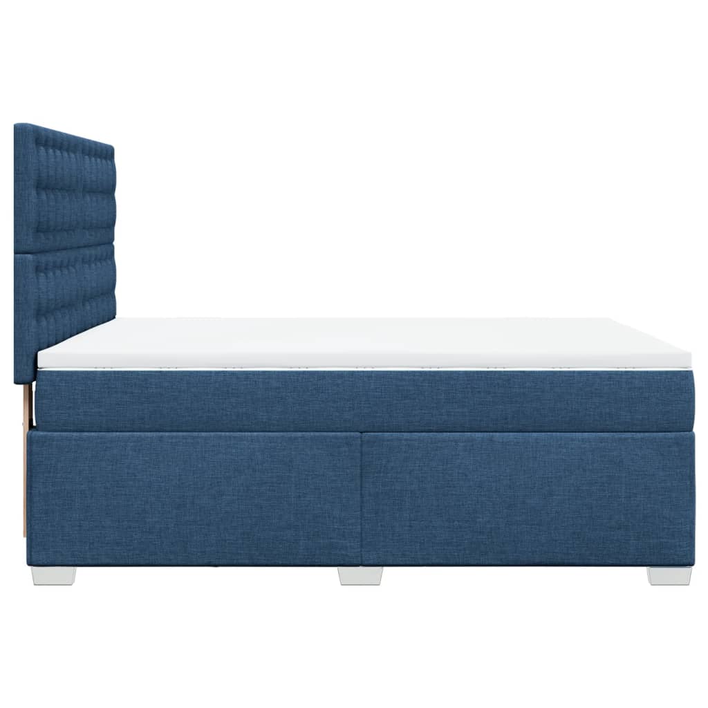 vidaXL Κρεβάτι Boxspring με Στρώμα Μπλε 140x200 εκ. Υφασμάτινο