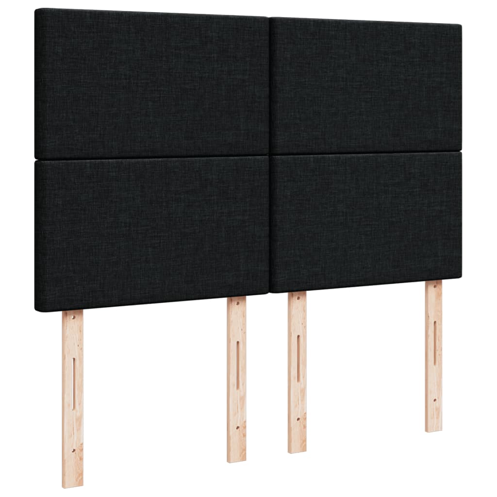 vidaXL Κρεβάτι Boxspring με Στρώμα Μαύρο 160x200 εκ. Υφασμάτινο