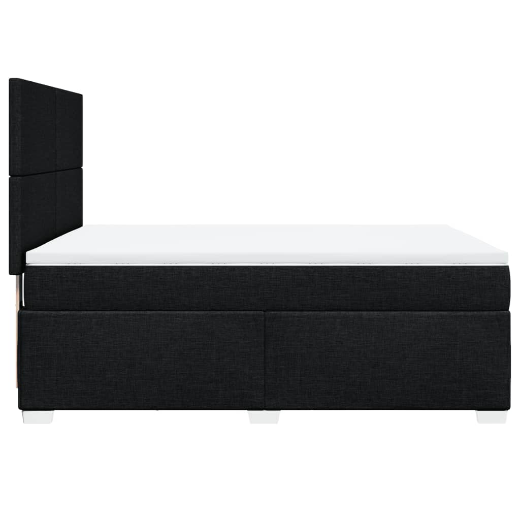 vidaXL Κρεβάτι Boxspring με Στρώμα Μαύρο 160x200 εκ. Υφασμάτινο