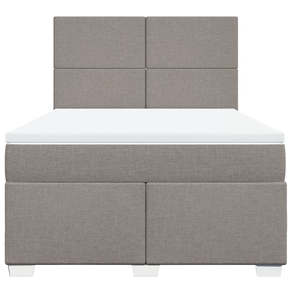 vidaXL Κρεβάτι Boxspring με Στρώμα Taupe 160x200 εκ. Υφασμάτινο