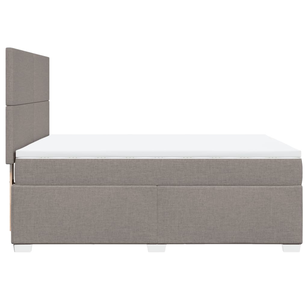 vidaXL Κρεβάτι Boxspring με Στρώμα Taupe 160x200 εκ. Υφασμάτινο