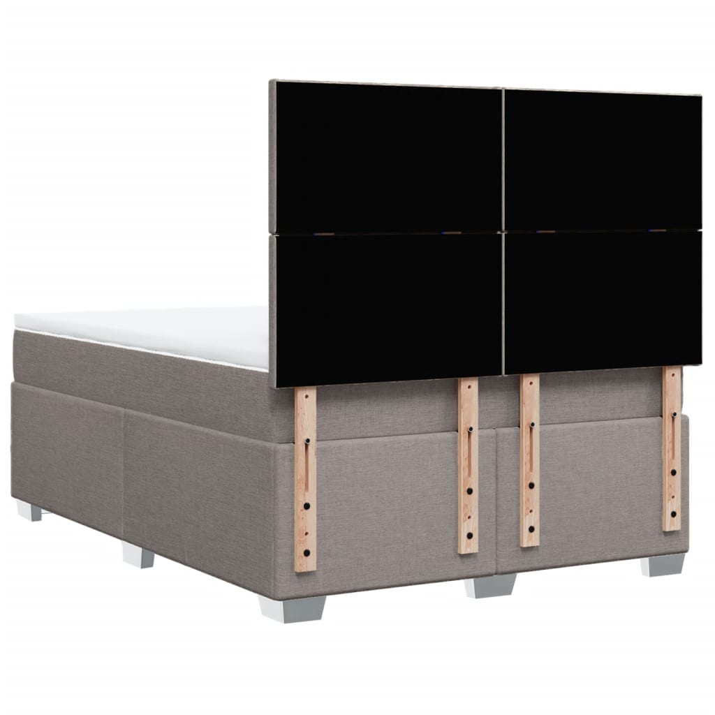 vidaXL Κρεβάτι Boxspring με Στρώμα Taupe 160x200 εκ. Υφασμάτινο