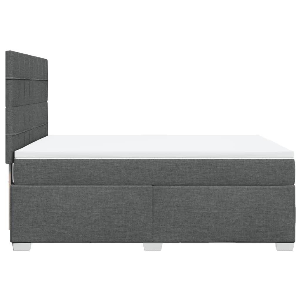 vidaXL Κρεβάτι Boxspring με Στρώμα Σκούρο Γκρι 160x200 εκ Υφασμάτινο