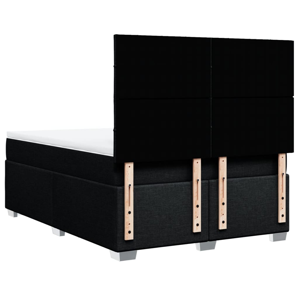 vidaXL Κρεβάτι Boxspring με Στρώμα Μαύρο 160x200 εκ. Υφασμάτινο