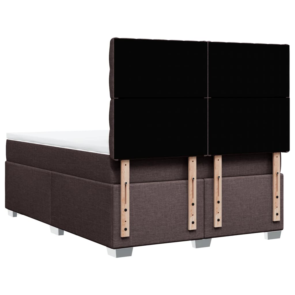vidaXL Κρεβάτι Boxspring με Στρώμα Σκούρο Καφέ 160x200 εκ Υφασμάτινο