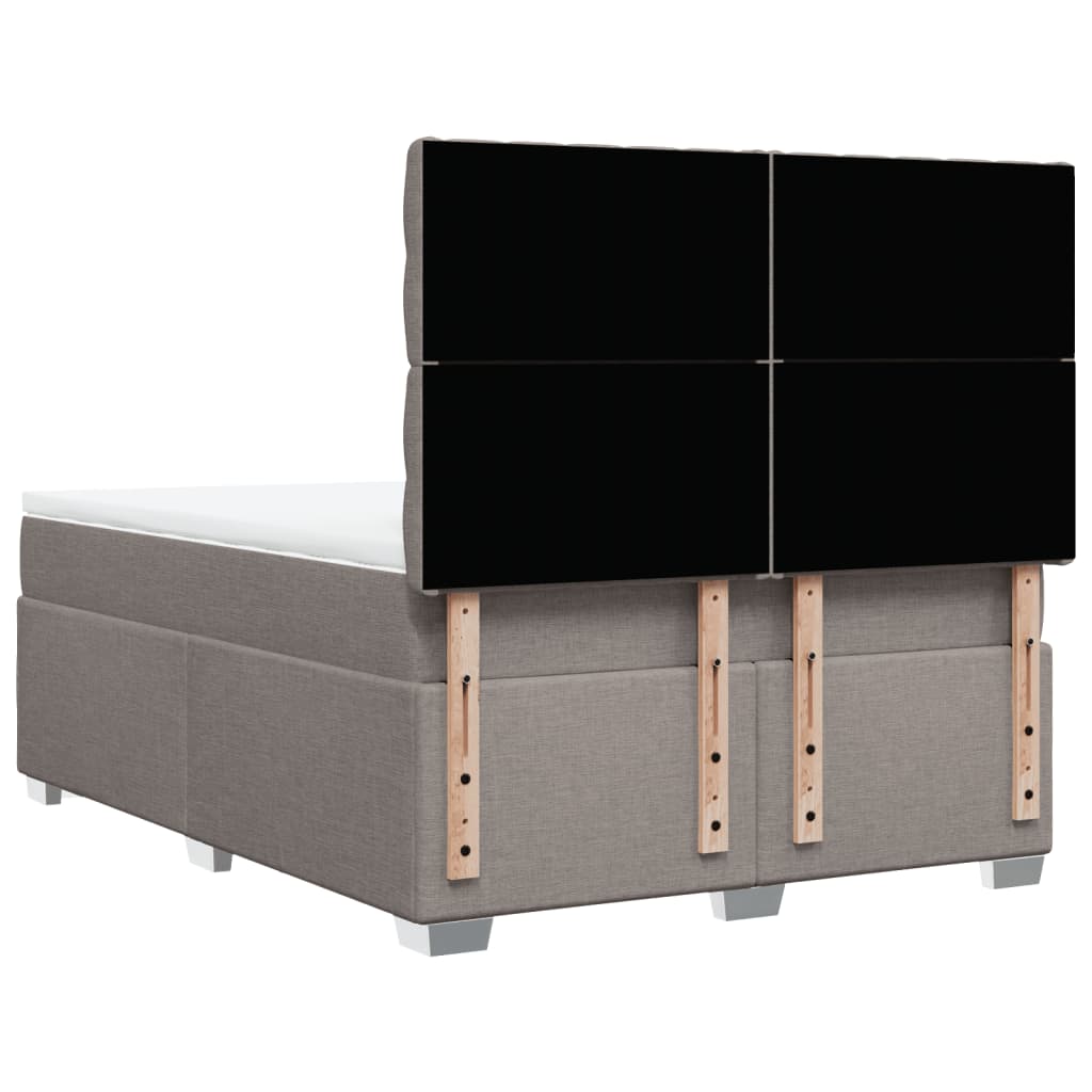 vidaXL Κρεβάτι Boxspring με Στρώμα Taupe 160x200 εκ. Υφασμάτινο