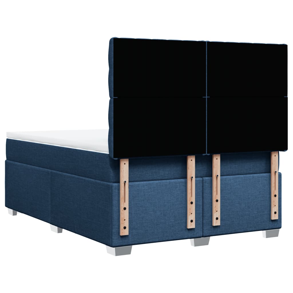 vidaXL Κρεβάτι Boxspring με Στρώμα Μπλε 160x200 εκ. Υφασμάτινο