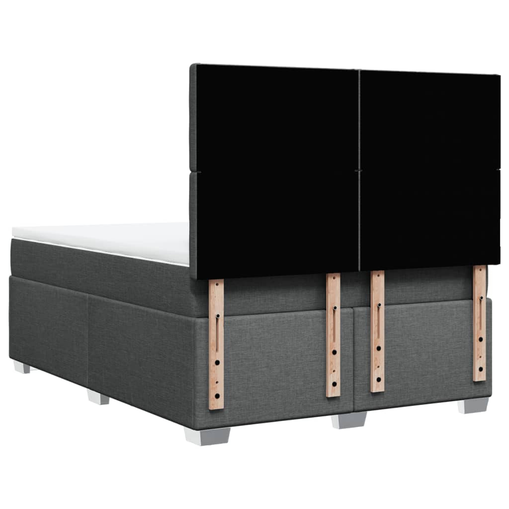 vidaXL Κρεβάτι Boxspring με Στρώμα Σκούρο Γκρι 160x200 εκ Υφασμάτινο
