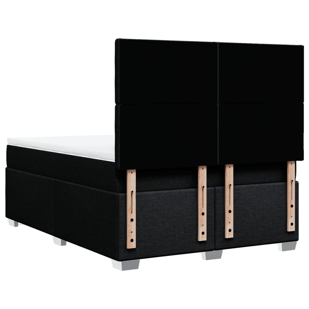 vidaXL Κρεβάτι Boxspring με Στρώμα Μαύρο 160x200 εκ. Υφασμάτινο