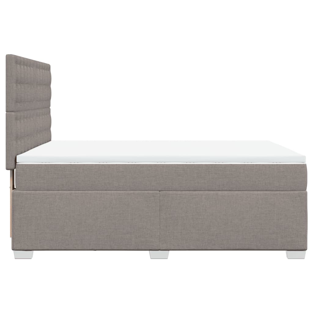 vidaXL Κρεβάτι Boxspring με Στρώμα Taupe 160x200 εκ. Υφασμάτινο