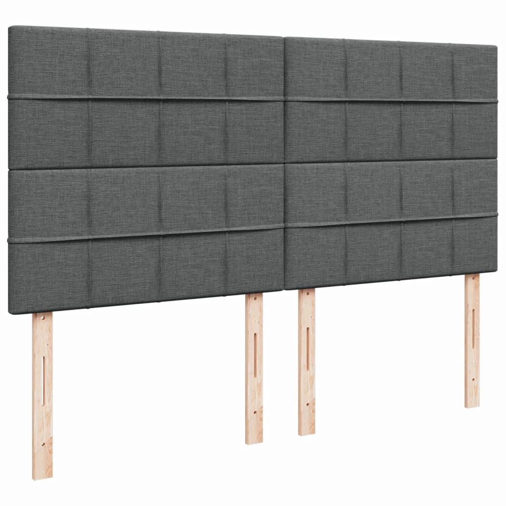 vidaXL Κρεβάτι Boxspring με Στρώμα Σκούρο Γκρι 180x200 εκ Υφασμάτιν