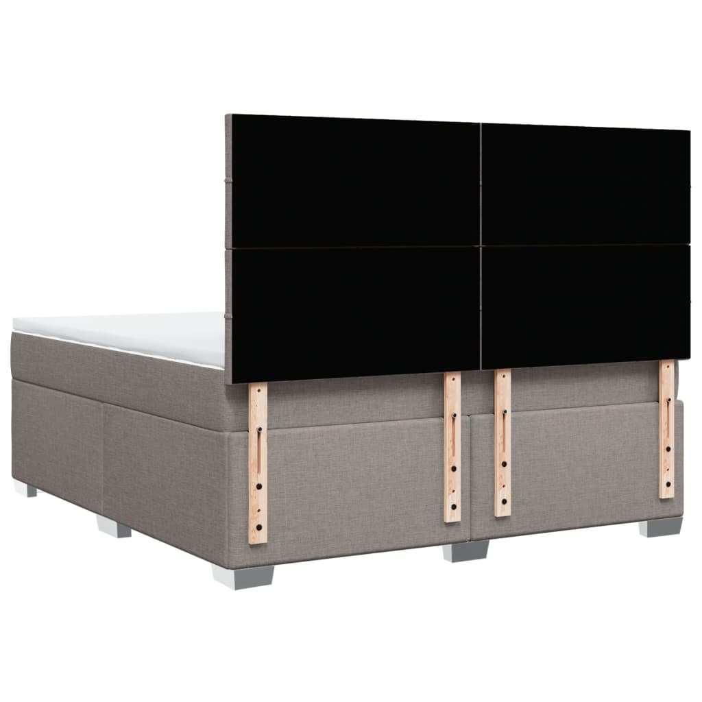 vidaXL Κρεβάτι Boxspring με Στρώμα Taupe 180x200 εκ. Υφασμάτινο