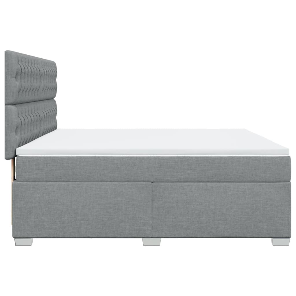 vidaXL Κρεβάτι Boxspring με Στρώμα Ανοιχτό Γκρι 180x200 εκ. Υφασμάτινο