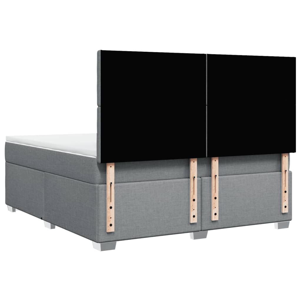 vidaXL Κρεβάτι Boxspring με Στρώμα Ανοιχτό Γκρι 180x200 εκ. Υφασμάτινο