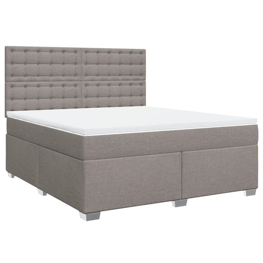 vidaXL Κρεβάτι Boxspring με Στρώμα Taupe 180x200 εκ. Υφασμάτινο
