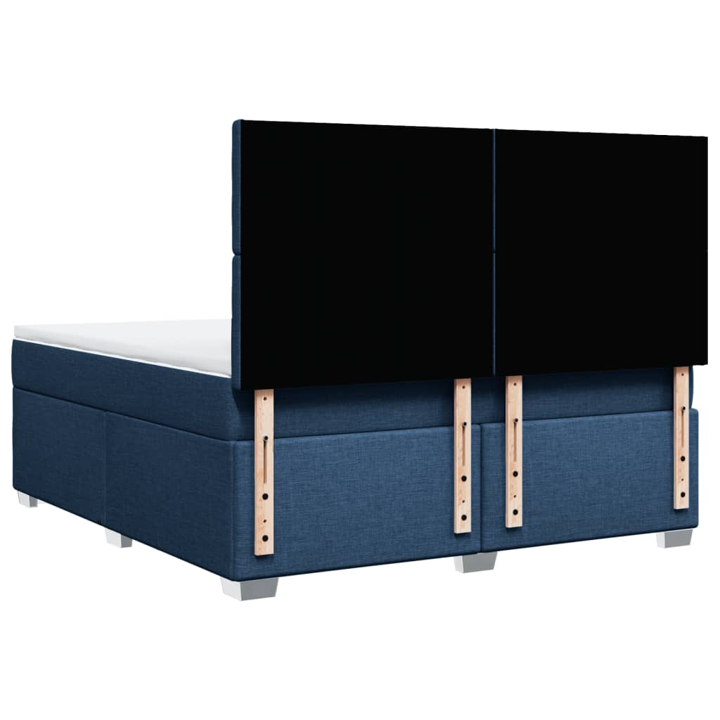 vidaXL Κρεβάτι Boxspring με Στρώμα Μπλε 180x200 εκ. Υφασμάτινο