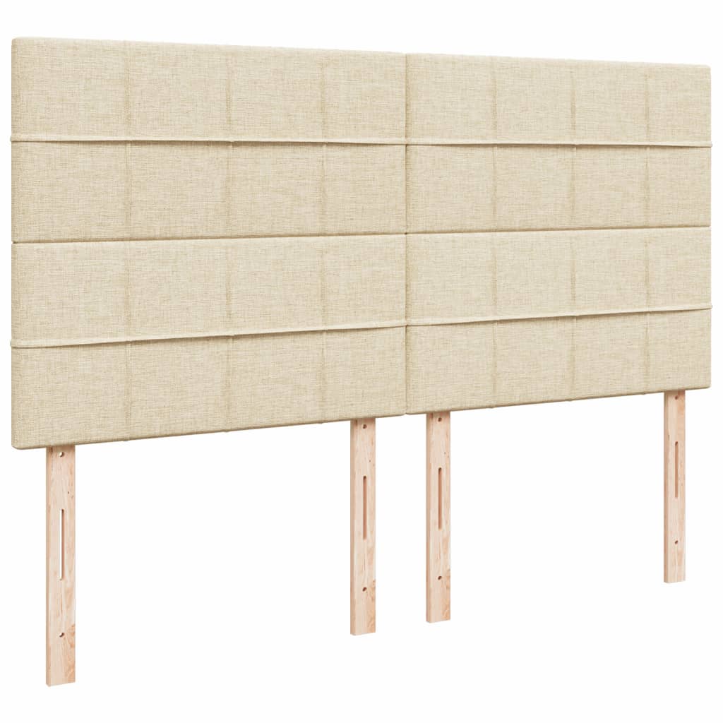 vidaXL Κρεβάτι Boxspring με Στρώμα Κρεμ 200x200 εκ. Υφασμάτινο
