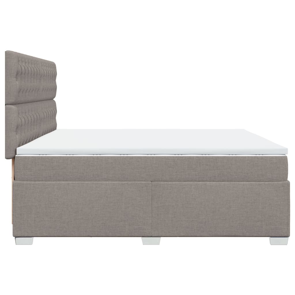 vidaXL Κρεβάτι Boxspring με Στρώμα Taupe 200x200 εκ. Υφασμάτινο