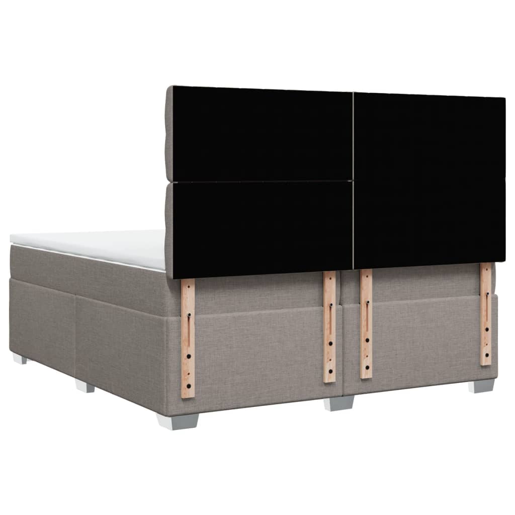 vidaXL Κρεβάτι Boxspring με Στρώμα Taupe 200x200 εκ. Υφασμάτινο