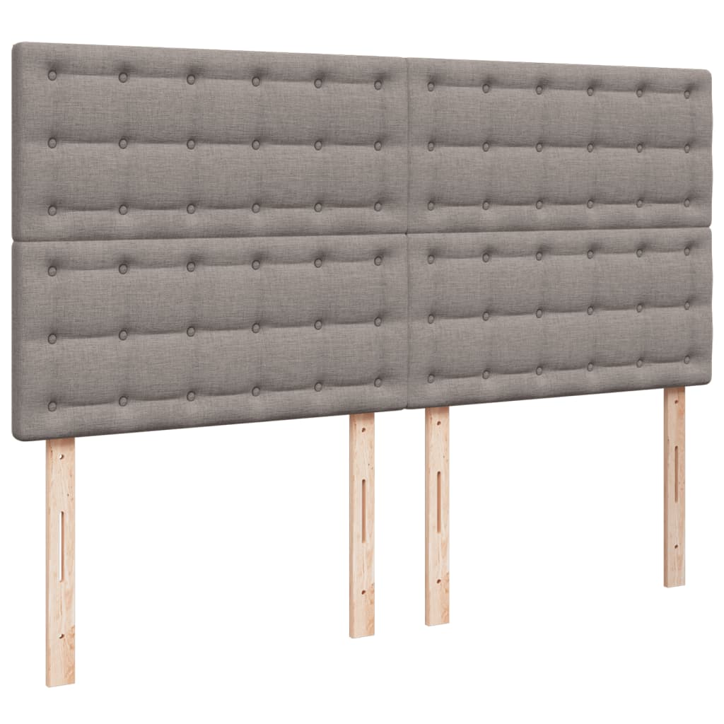 vidaXL Κρεβάτι Boxspring με Στρώμα Taupe 200x200 εκ. Υφασμάτινο