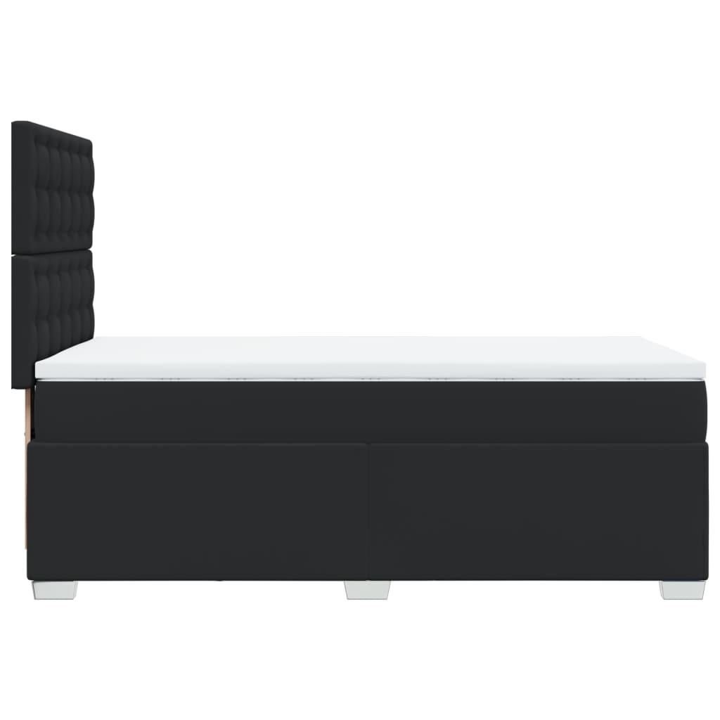 vidaXL Κρεβάτι Boxspring με Στρώμα Μαύρο 90x190εκ. από Συνθετικό Δέρμα