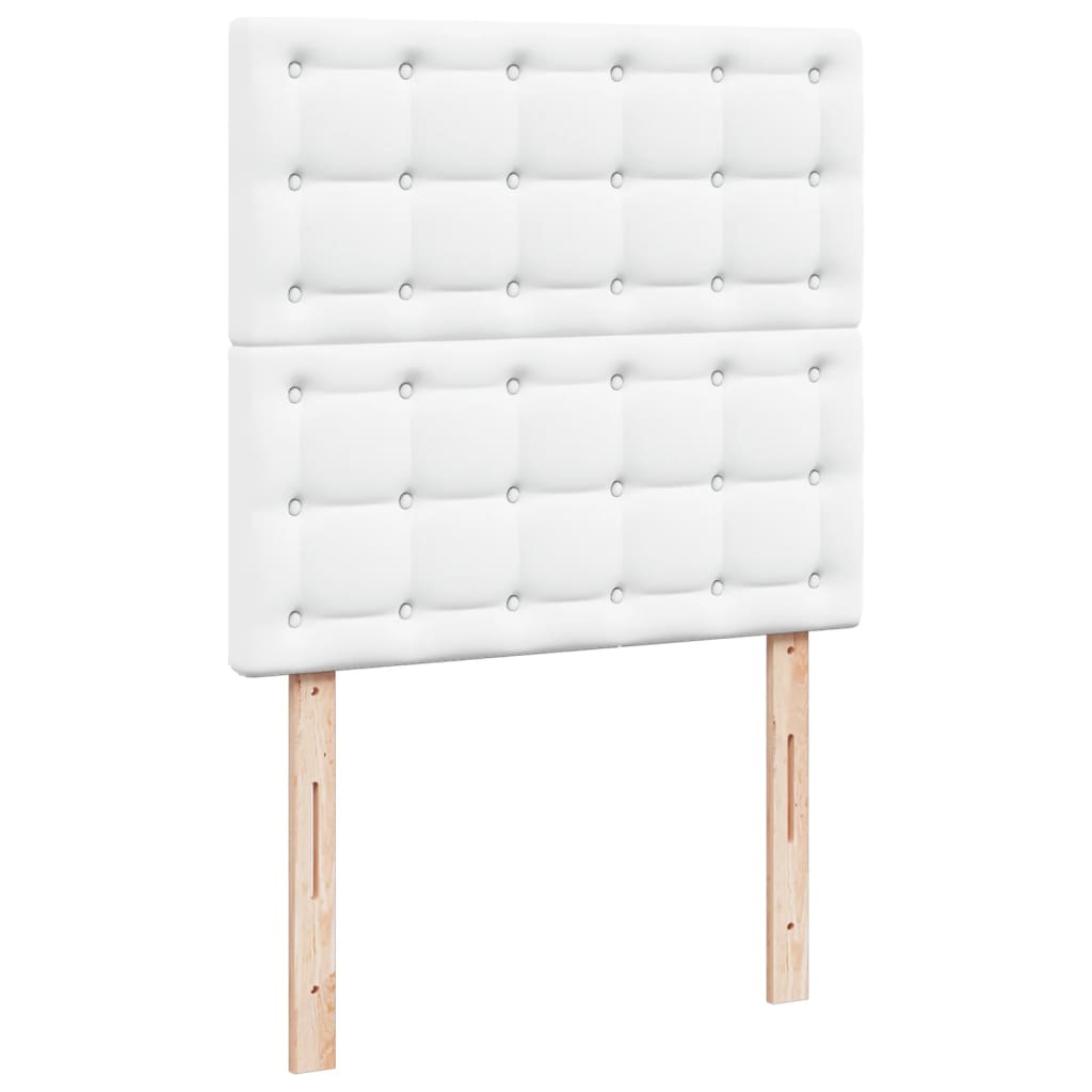 vidaXL Κρεβάτι Boxspring με Στρώμα Λευκό 90x190εκ. από Συνθετικό Δέρμα