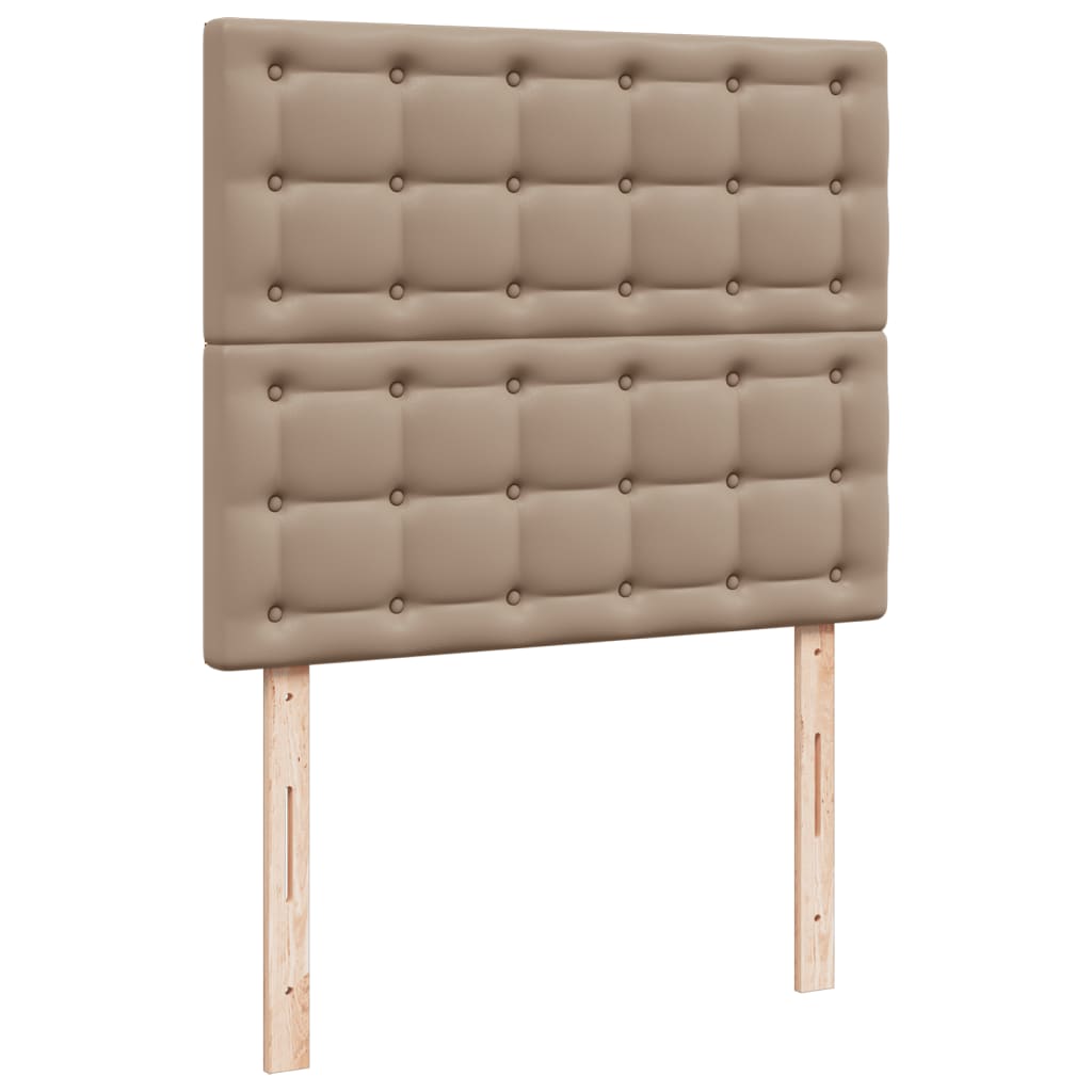 vidaXL Κρεβάτι Boxspring με Στρώμα Καπουτσίνο 120x190εκ.από Συνθ.Δέρμα